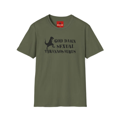 T-Shirt — "God Damn Sexual Tyrannosaurus" Funny Dino Graphic Tee
