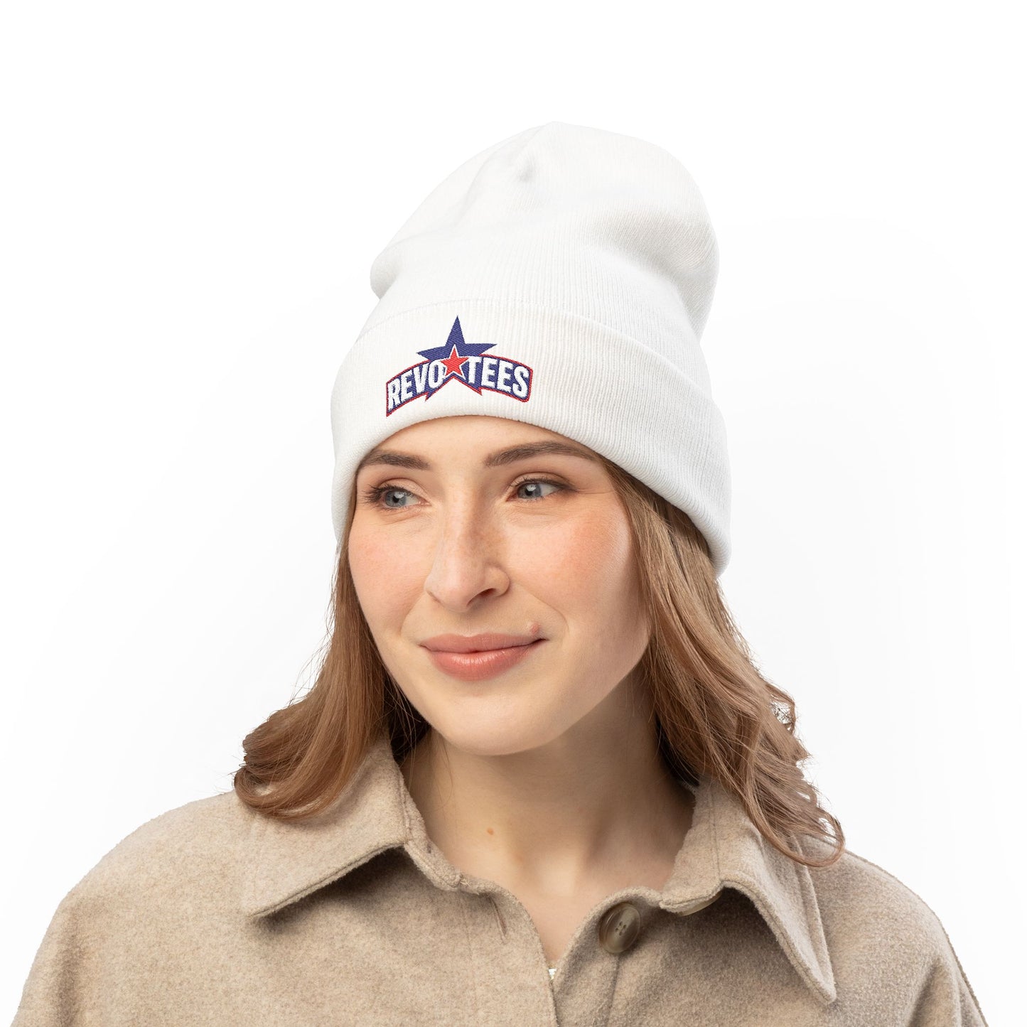 Embroidered 'Revotees' Star Knit Beanie — Patriotic Winter Hat