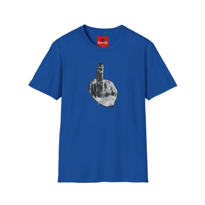 Graphic T-Shirt — Grayscale Middle Finger Design