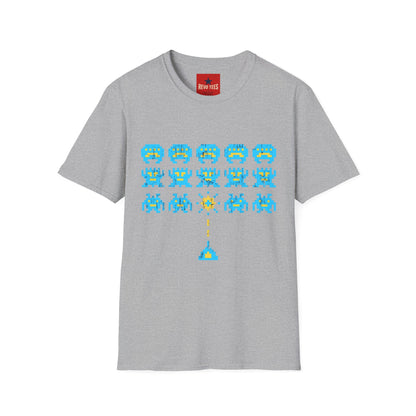 Retro Pixel Space Invaders T-Shirt — Vintage Arcade Gaming Tee