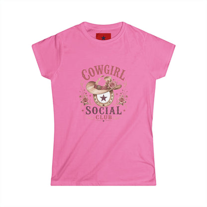 Cowgirl Social Club Women's Tee — Western Cowgirl Hat Graphic Shirt