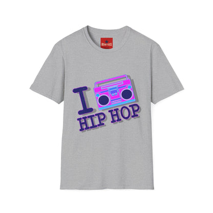 Hip Hop Boombox T-Shirt — "I  Hip Hop" Retro Music Tee