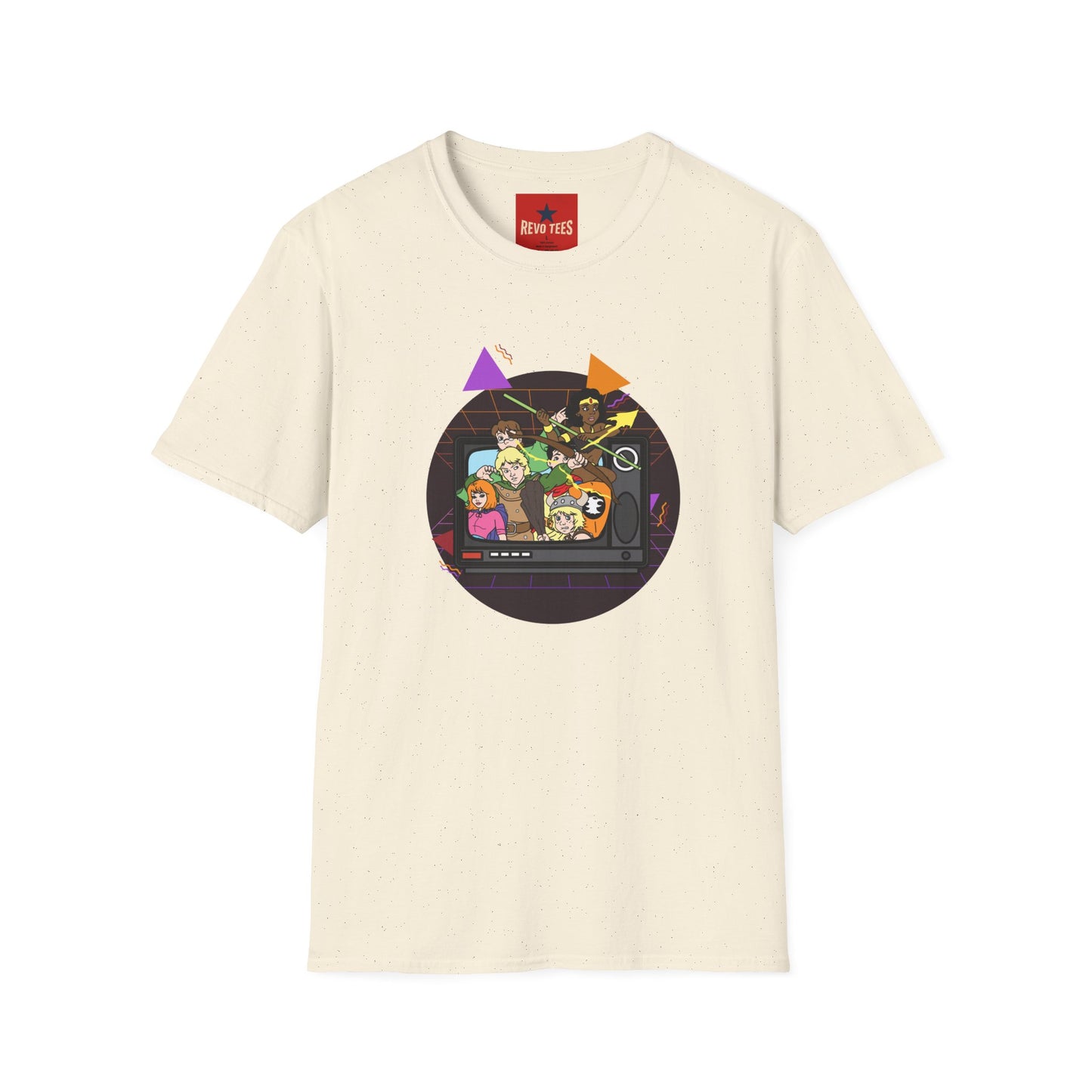 Retro Arcade Crew T‑Shirt — Colorful Gamer Character Graphic
