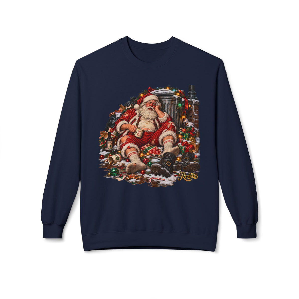 REVOTEES When AI ruins Christmas - Vintage Santa Crewneck Sweatshirt