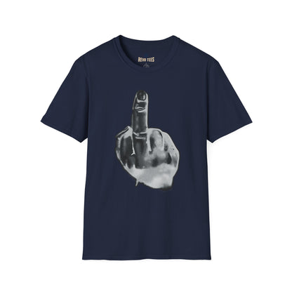 Revotees Graphic Grayscale Middle Finger Design T-Shirt - alternate view 2