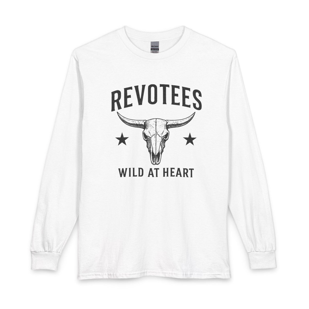 Revotees Long-Sleeve Wild at Heart Skull Graphic T-Shirt