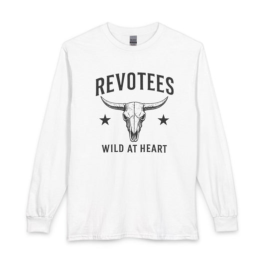 Revotees Long-Sleeve Wild at Heart Skull Graphic T-Shirt