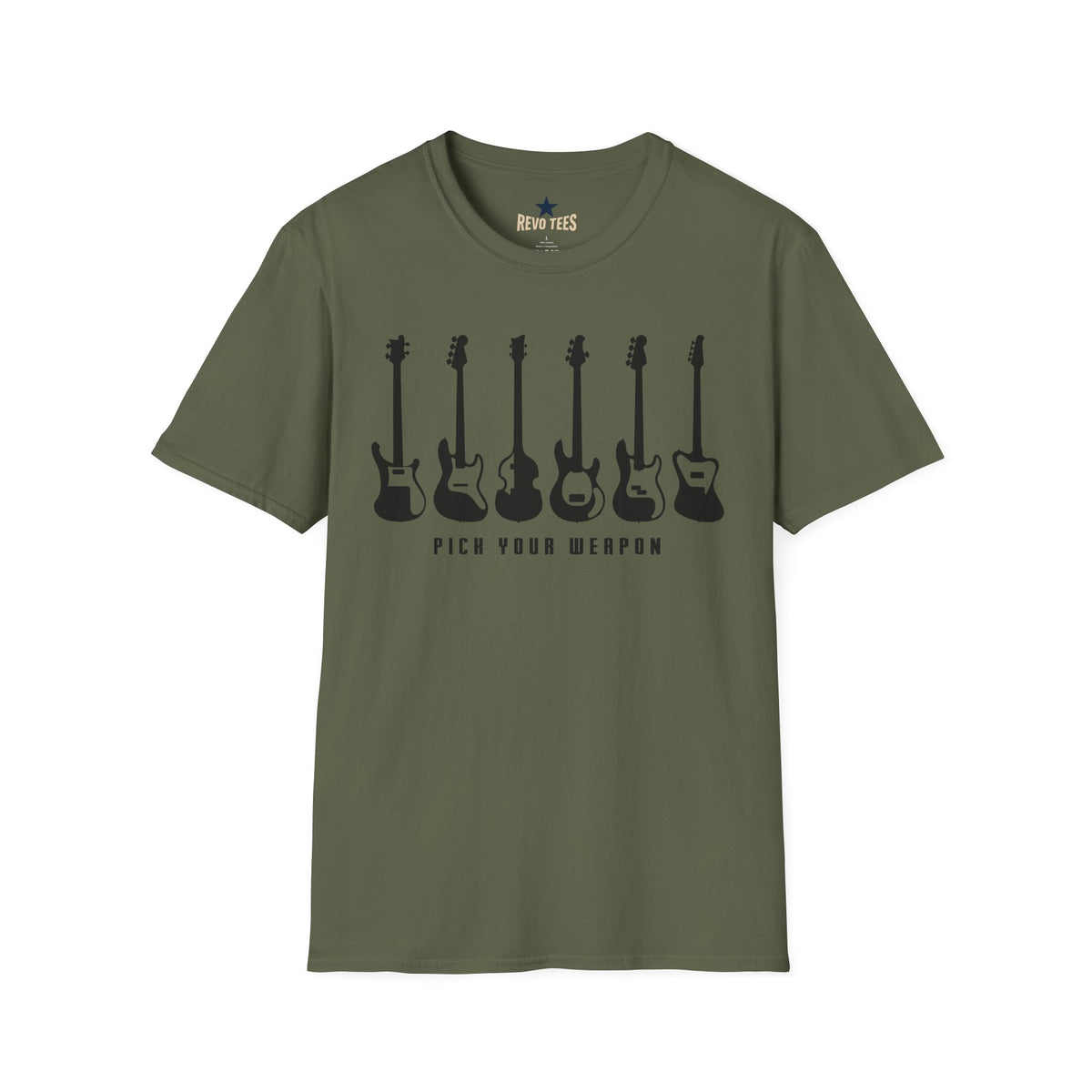Revotees Pick Your Weapon Bass Guitars Unisex Softstyle T-Shirt - alternate view 4
