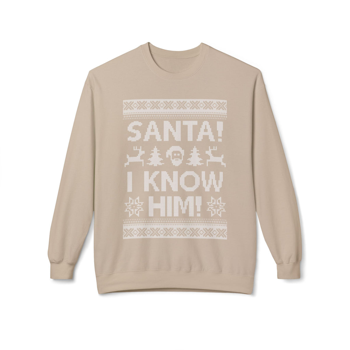 Elf Movie "Santa! I Know Him!" Holiday Ugly Sweater Design Crewneck Sweatshirt —