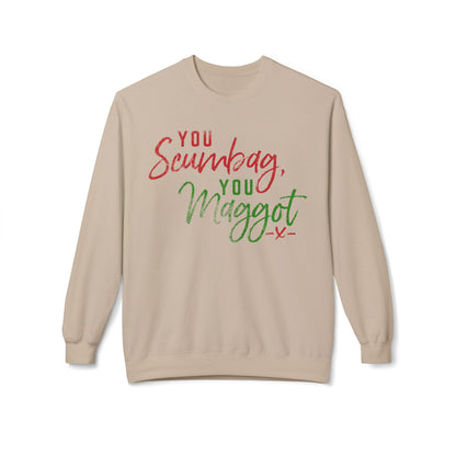 "You Scumbag, You Maggot" Festive Fairy Tale of New York Script Crewneck Sweatshirt