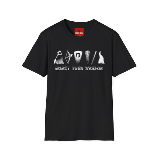 T-Shirt — "Select Your Weapon" Archery & Hunting Gear Graphic Tee