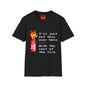 Funny Fire Extinguisher Pixel Art T-Shirt — "I'll Just Put This Over Here" Retro Gamer Tee