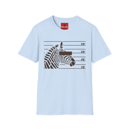 Zebra Mugshot T-Shirt — Funny Animal Police Line Tee