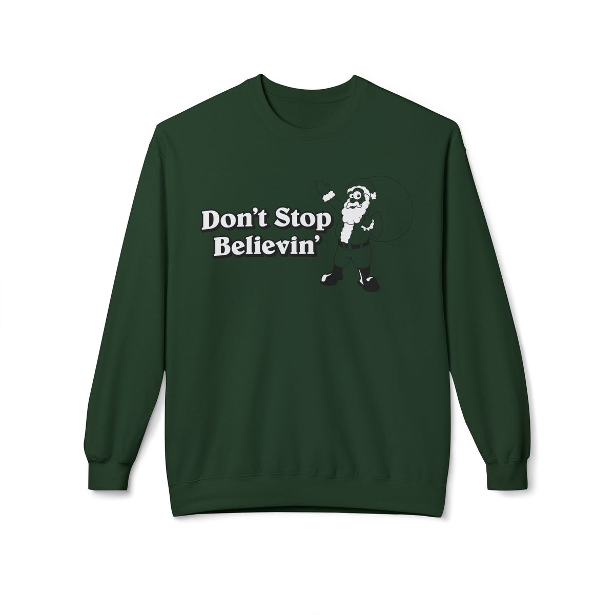 Christmas - 'Don't Stop Believin'' Santa Crewneck Sweatshirt