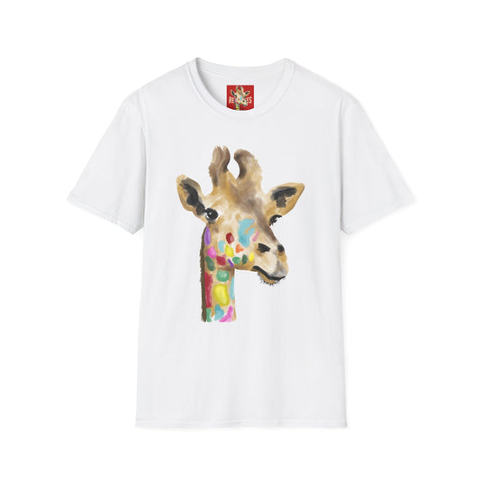 Giraffe Watercolor T‑Shirt — Colorful Painted Giraffe Tee
