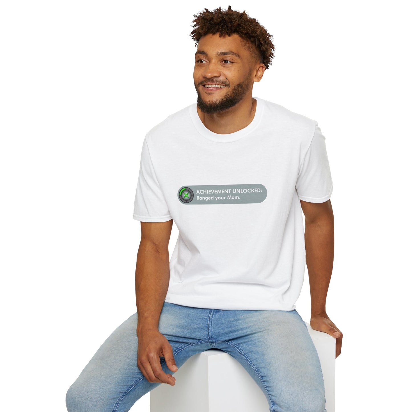 T-Shirt — "Achievement Unlocked: Banged Your Mom" Gamer Humor Tee