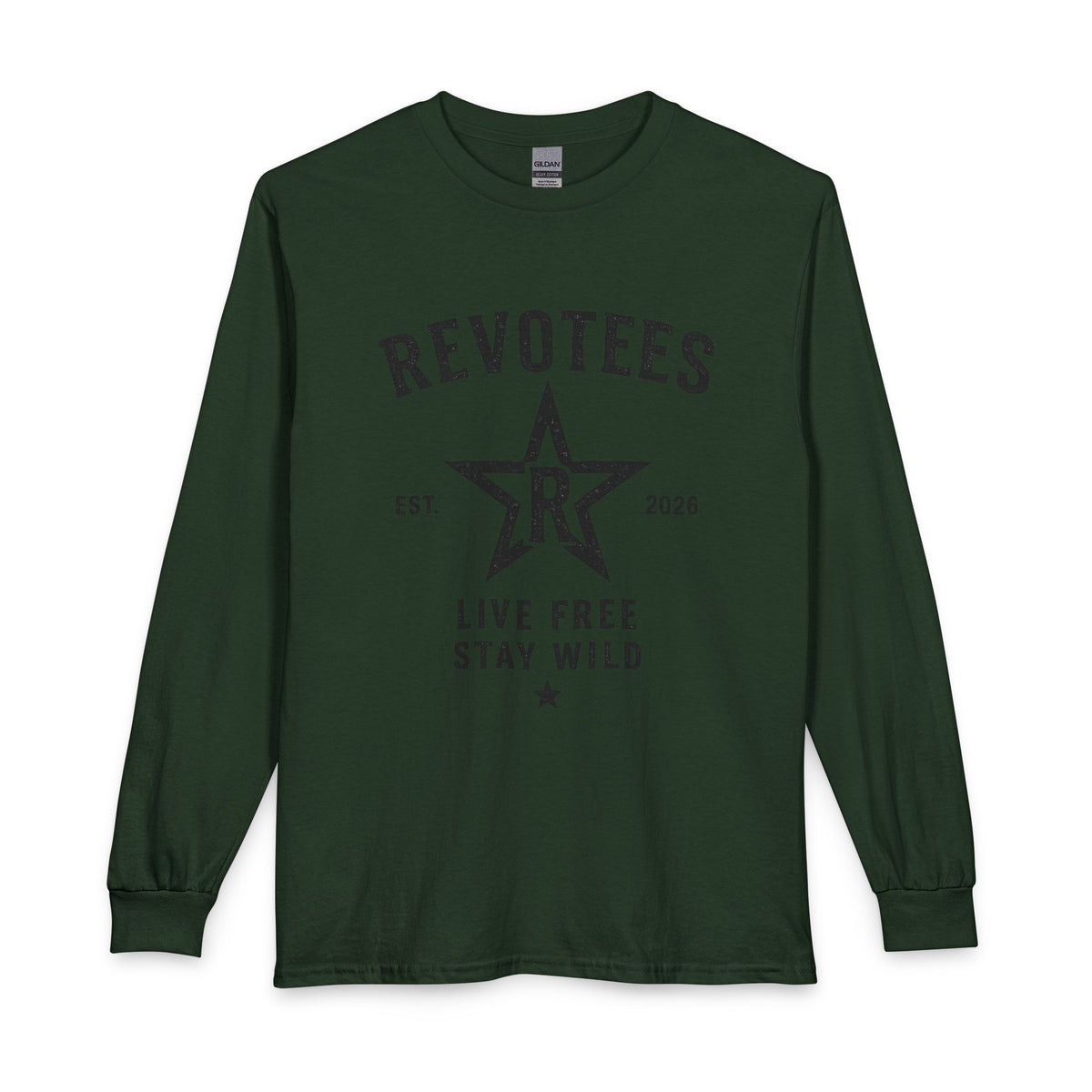 Revotees Star Long-Sleeve Live Free Stay Wild Casual Graphic Shirt T-Shirt - alternate view 3