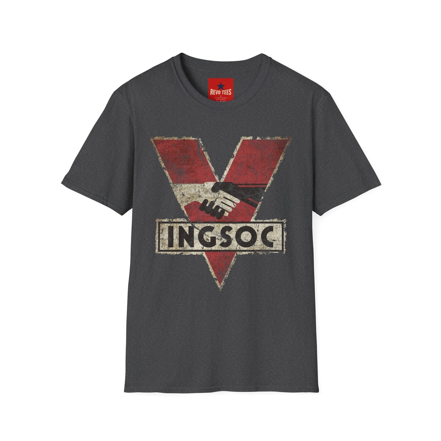 Dystopian 'INGSOC' Vintage Graphic T‑Shirt
