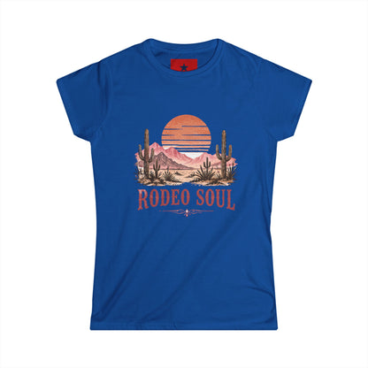 Rodeo Soul Women's Tee — Western Desert Sunset Graphic Shirt