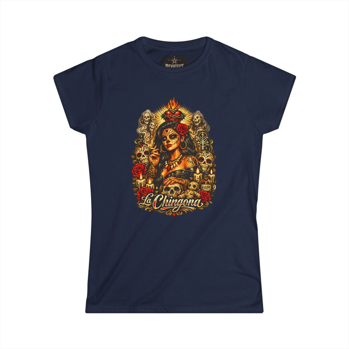 Revotees La Chingona Day of the Dead Sugar Skull T-Shirt - alternate view 12