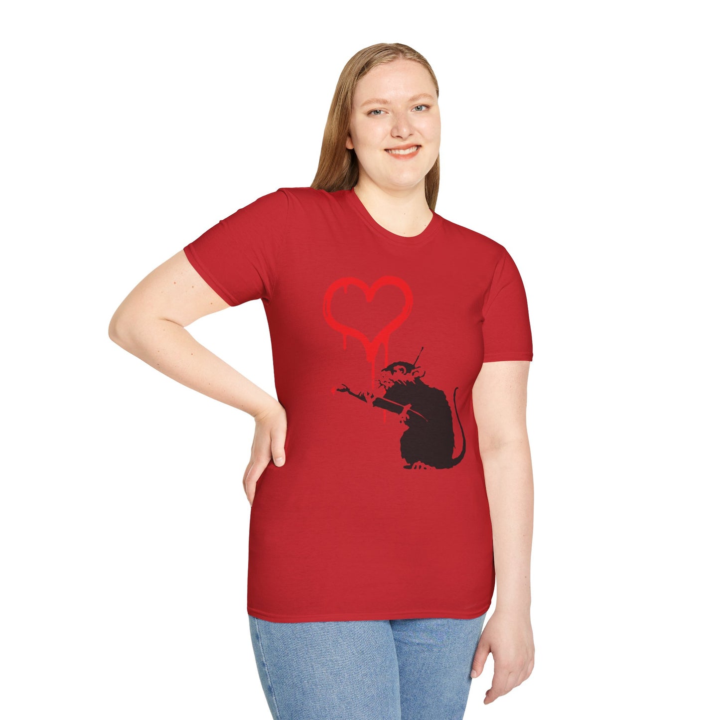 Banksy-Inspired Rat Stencil T-Shirt — Dripping Heart Street Art Tee