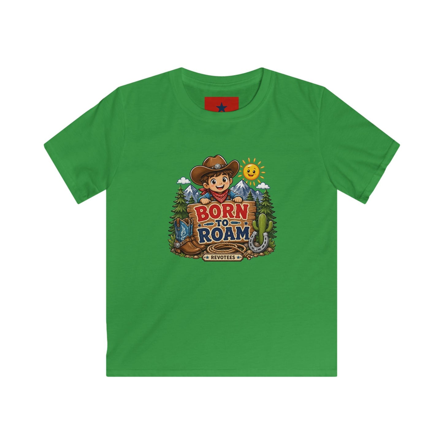 Kids T-Shirt – "Born to Roam" Cute Cowboy Adventure Tee for Little Explorers