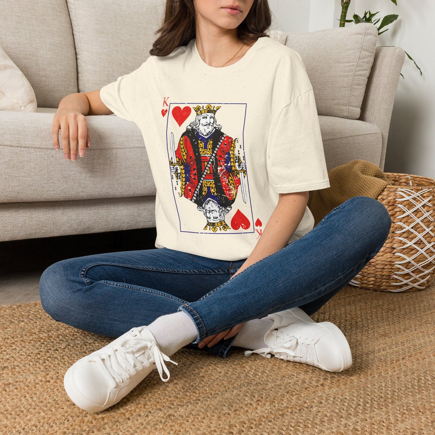 King of Hearts T-Shirt — Vintage Playing Card Graphic Tee