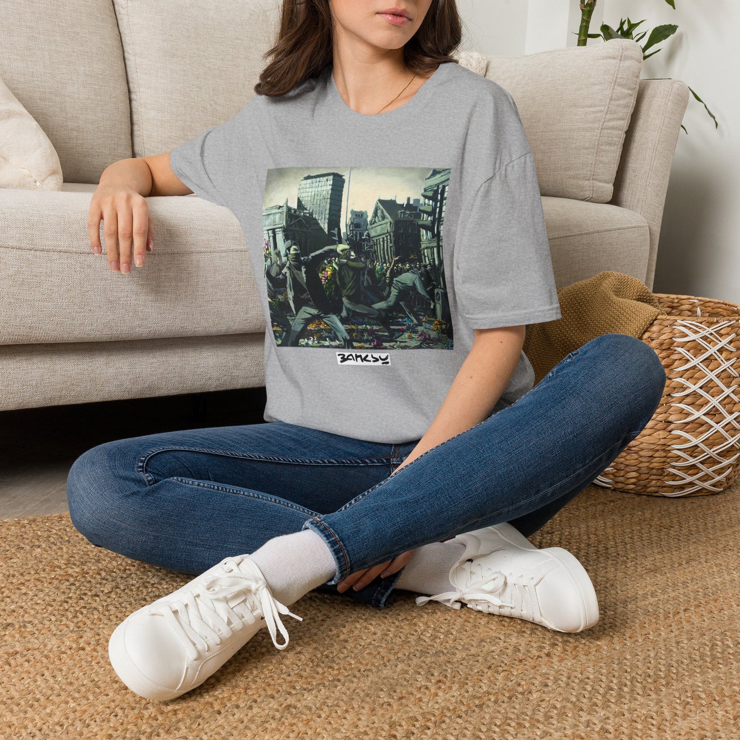 Banksy City Riot Graphic T-Shirt — Urban Protest Art Tee