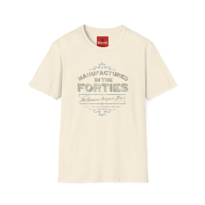 Manufactured in the Forties Vintage T-Shirt — 'Manufactured in the Forties' Retro Birthday Tee