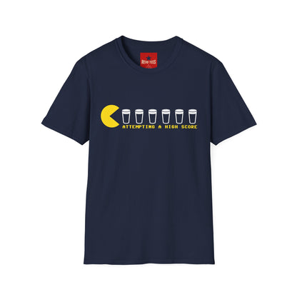 Pac-Man 'Attempting a High Score' Tee — Funny Gaming Beer T-Shirt