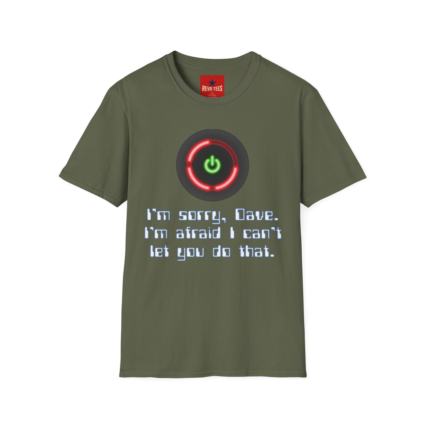 2001 HAL-Inspired Power Button T-Shirt – “I’m sorry, Dave. I’m afraid I can’t let you do that.”