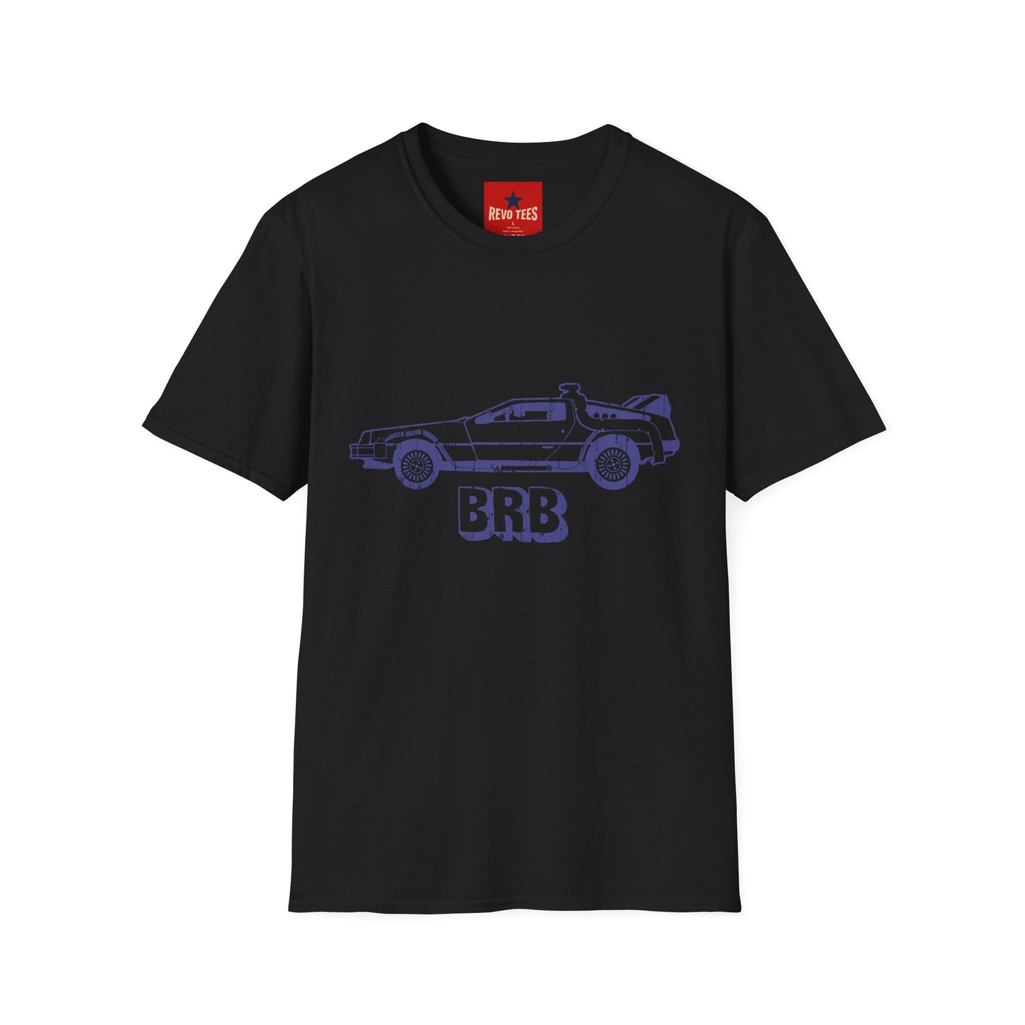 BRB DeLorean T-Shirt — Vintage Time Machine Tee for Retro & Sci‑Fi Fans