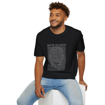 White Division Graphic T‑Shirt — Unknown Danger Retro Wave Design