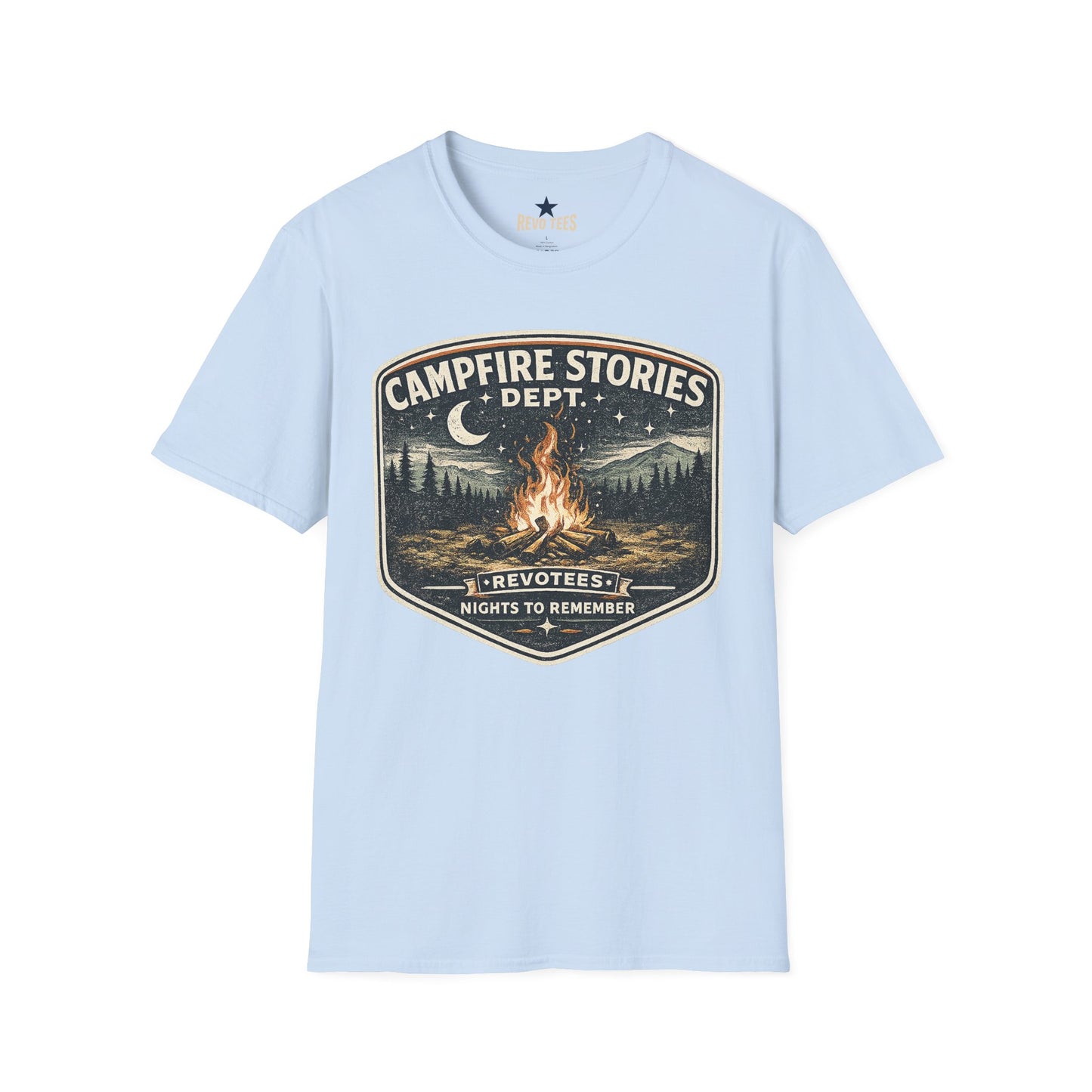 REVOTEES Campfire Stories T‑Shirt — Vintage Bonfire Graphic Tee