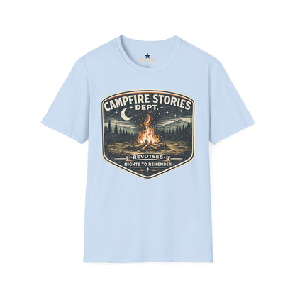REVOTEES Campfire Stories T‑Shirt — Vintage Bonfire Graphic Tee