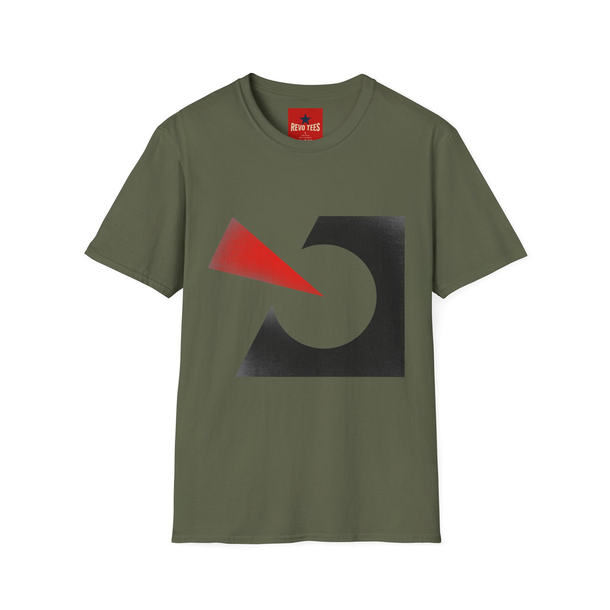 Revotees Abstract Geometric Red Arrow Black Circle Minimalist T-Shirt - alternate view 4