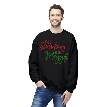 "You Scumbag, You Maggot" Festive Fairy Tale of New York Script Crewneck Sweatshirt