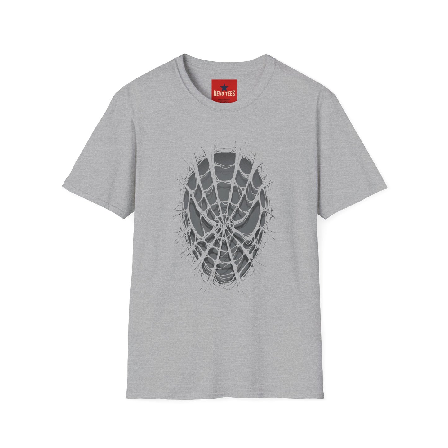 Spider Web Mask T-Shirt — Gothic Spiderweb Face Graphic Tee