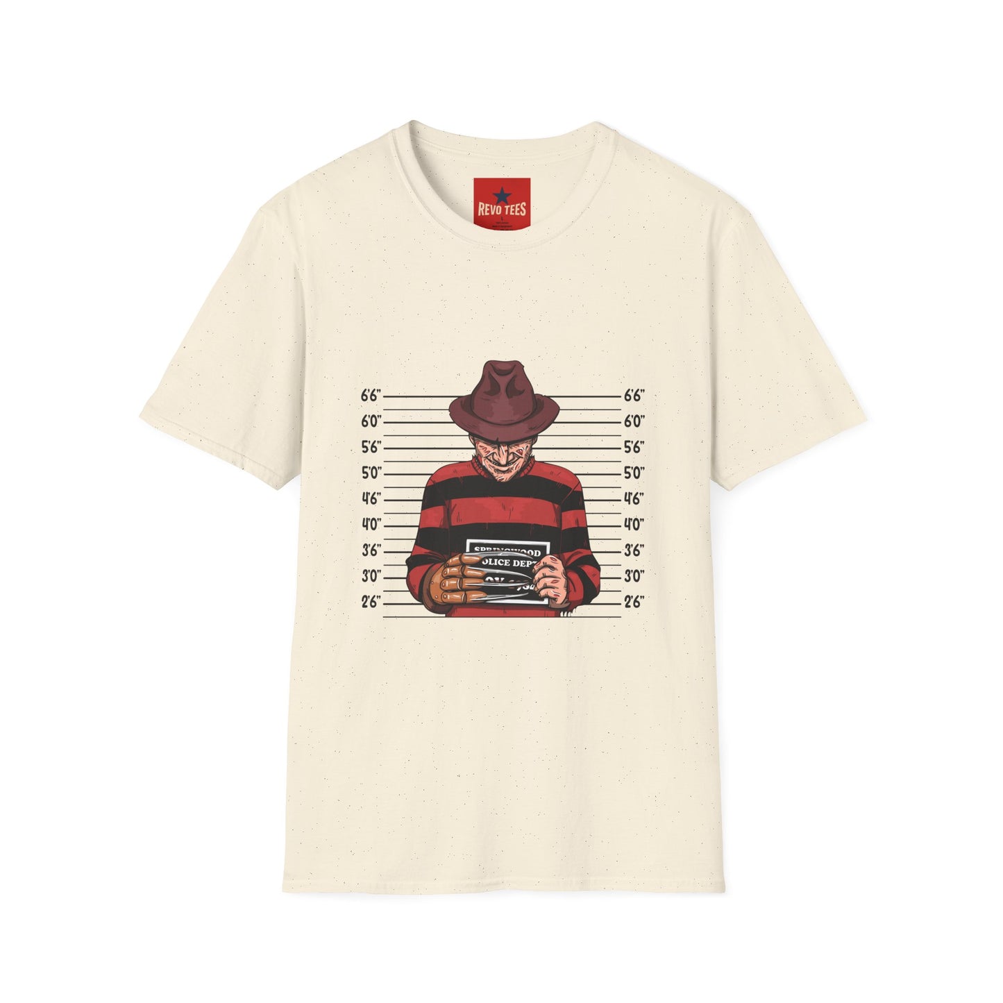 Freddy Krueger Mugshot Tee - Horror Movie Villain Graphic T-Shirt