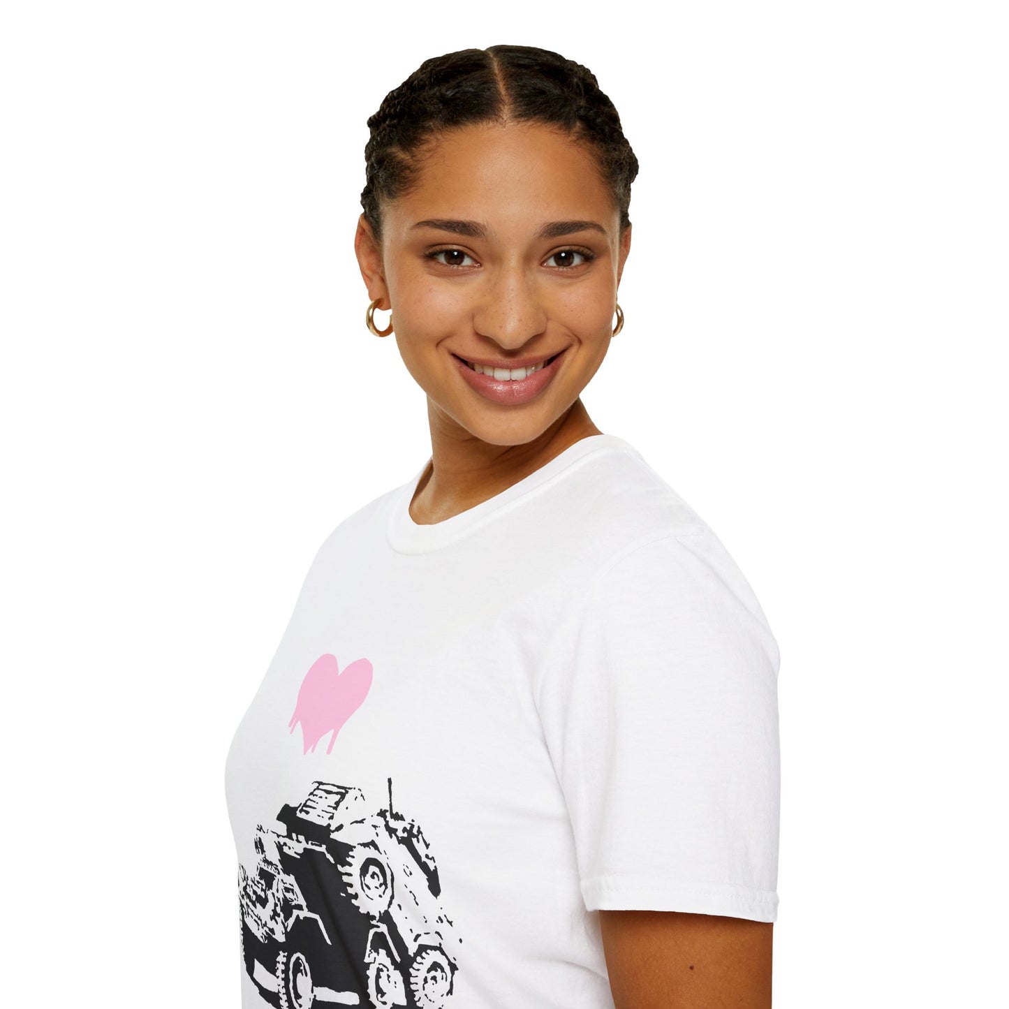 Banksy T-Shirt — Pink Drip Heart with Tank Graffiti Tee