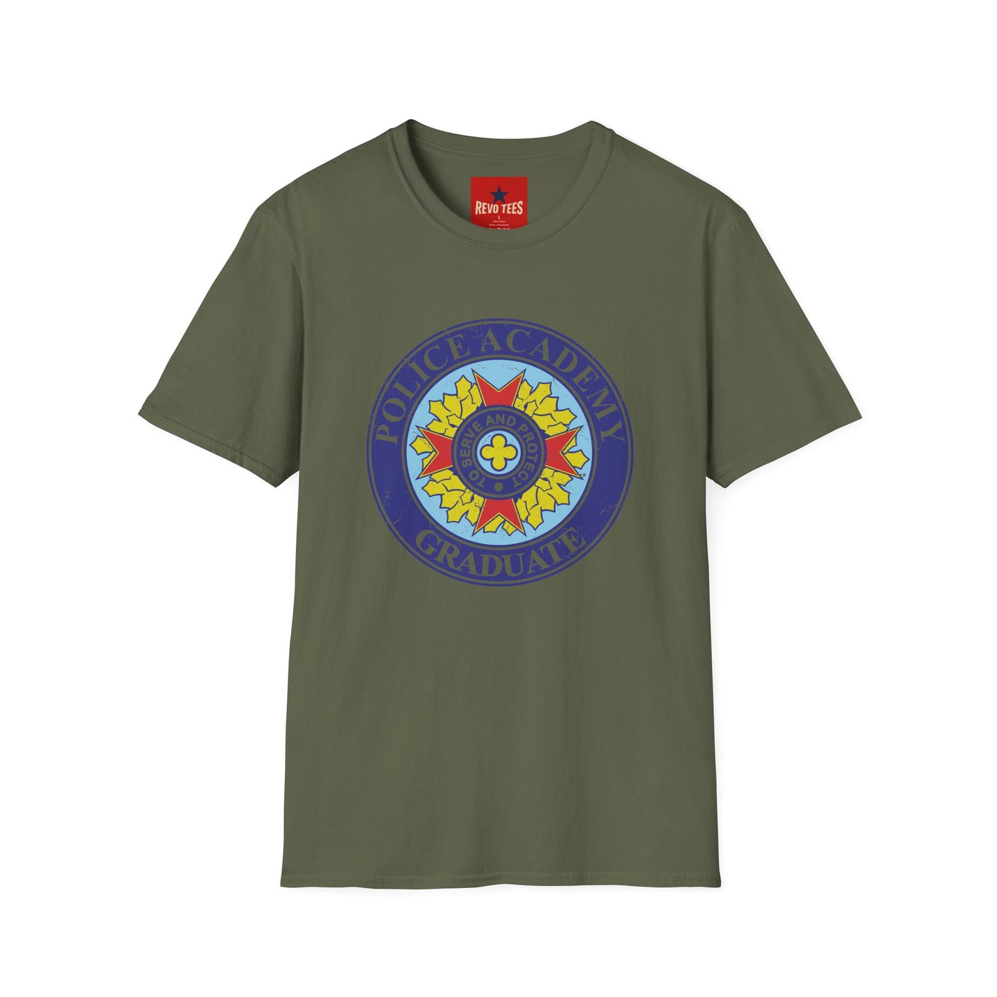 Police Academy Graduate T‑Shirt — 'Serve and Protect' Emblem Tee