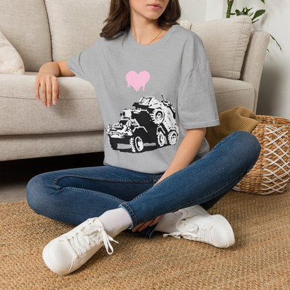 Banksy T-Shirt — Pink Drip Heart with Tank Graffiti Tee
