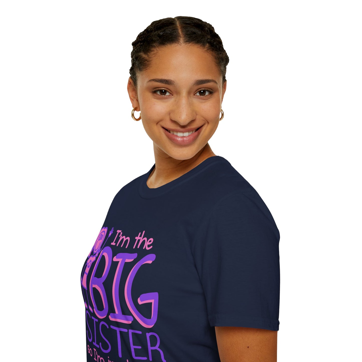 Big Sister T-Shirt — "I'm the Big Sister" Cute Pink & Purple Kids/Family Tee