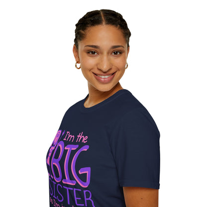 Big Sister T-Shirt — "I'm the Big Sister" Cute Pink & Purple Kids/Family Tee
