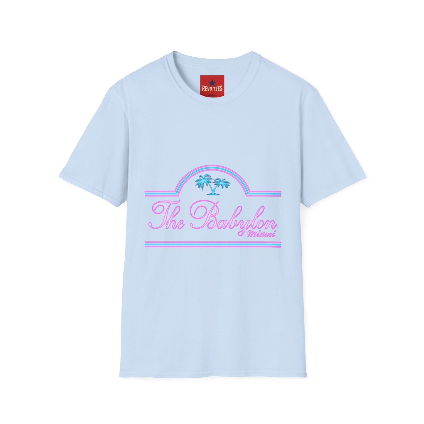 The Babylon Miami T-Shirt — Retro Neon Palm Beach Tee