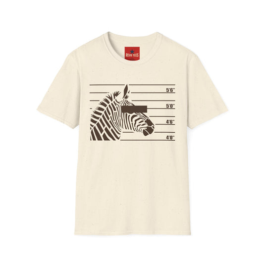 Zebra Mugshot T-Shirt — Funny Animal Police Line Tee