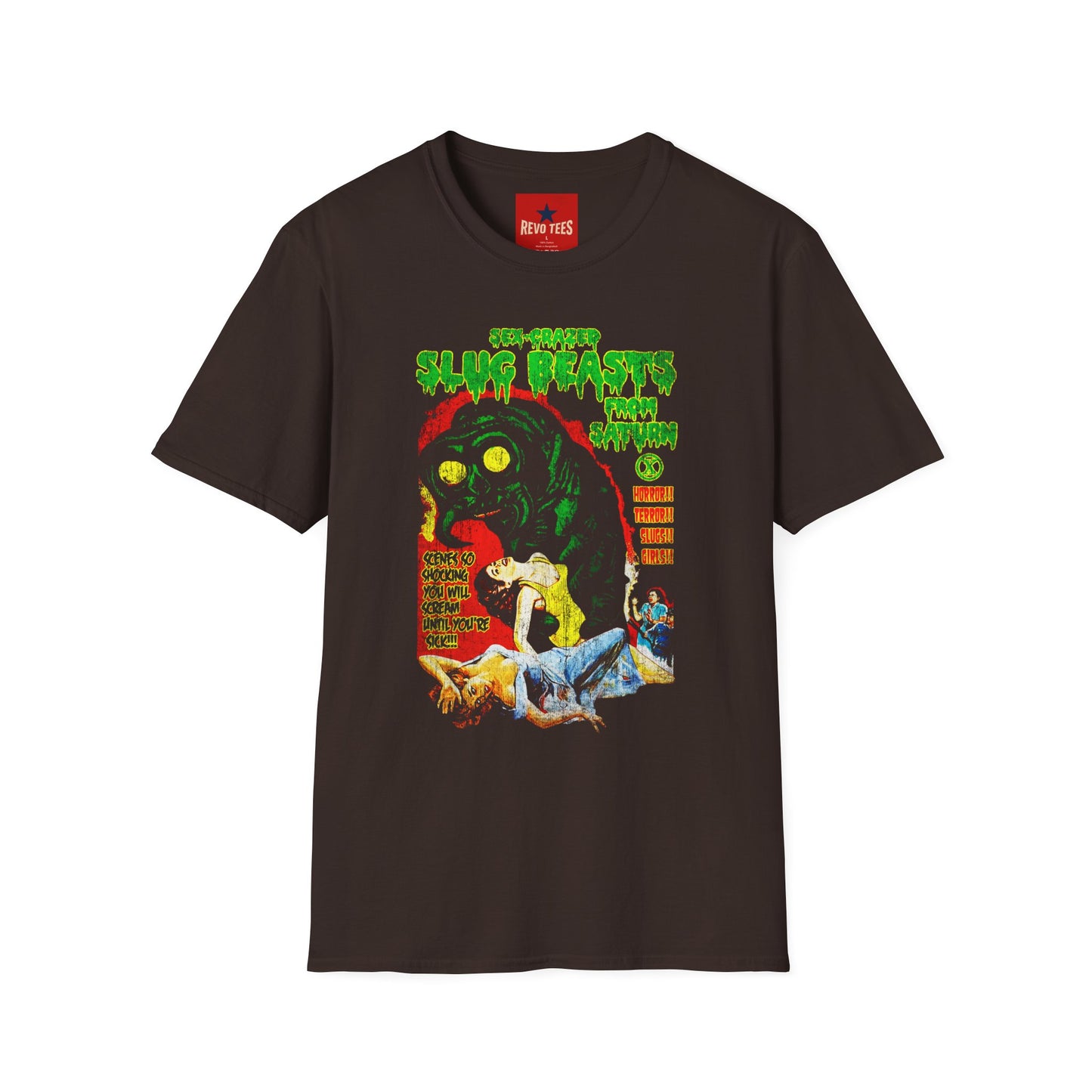 Slug Beasts T-Shirt — Retro Horror Monster Graphic Tee (Glow‑In‑Green)