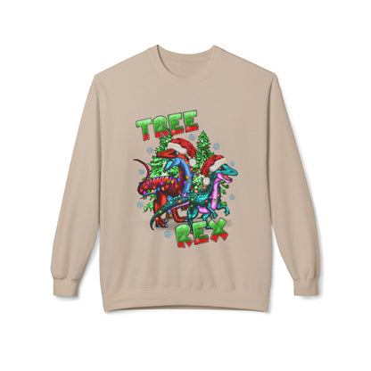 Tree Rex Christmas — Festive Dinosaur Holiday CrewneckSweatshirt