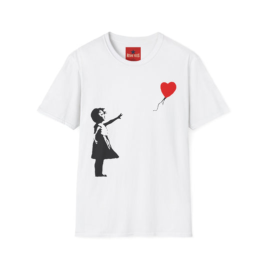 Banksy-Inspired Girl with Heart Balloon T-Shirt — Street Art Graphic Tee