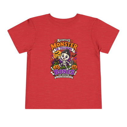 REVOTEES Toddler Tee — "Monster in Training" Cute Skeleton Halloween Shirt